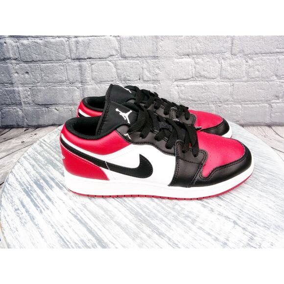Air Jordan 1 Low Bred Toe GS Gym Red/White Black Youth 7y Women 8.5 Used OG Box main image 9
